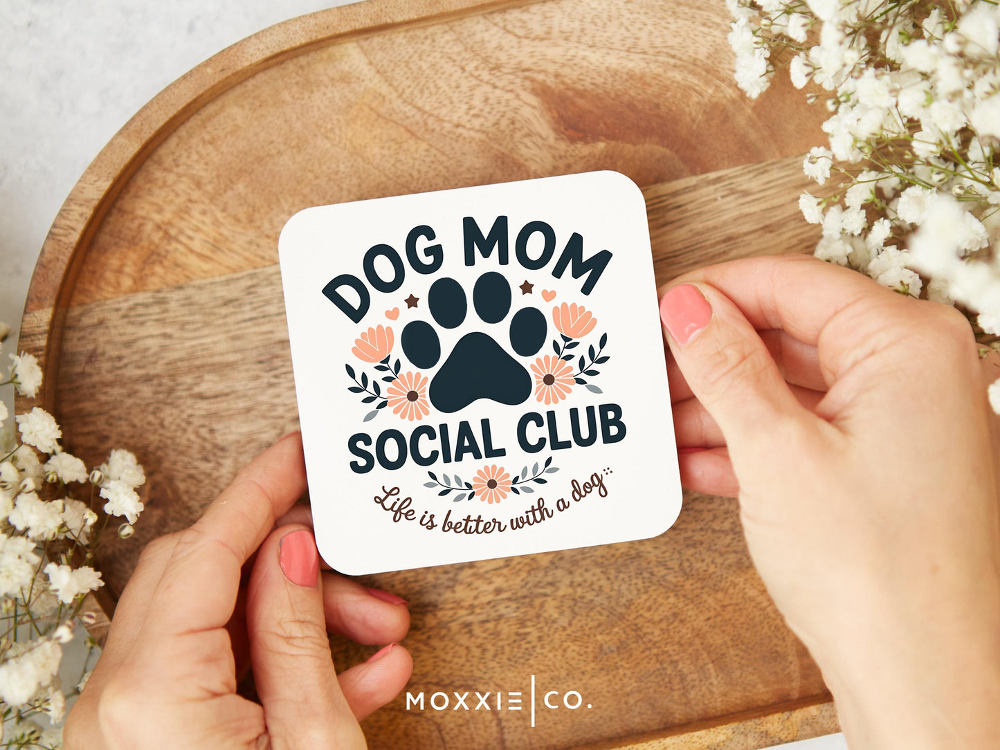 Dog Mom Social Club Funny Humor Motivational Magnet | Inspirational Gift - Moxxie Co.