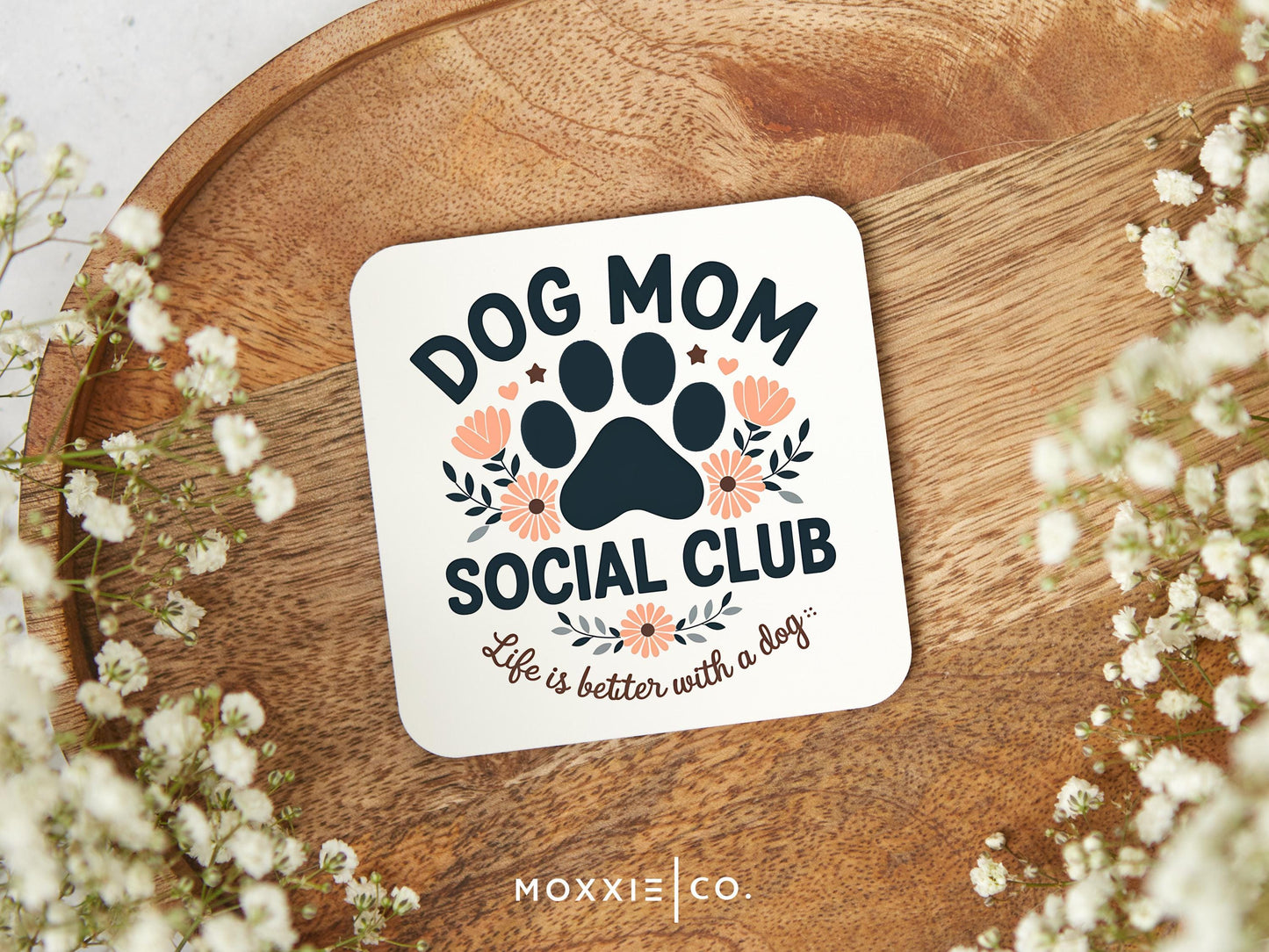 Dog Mom Social Club Funny Humor Motivational Magnet | Inspirational Gift - Moxxie Co.