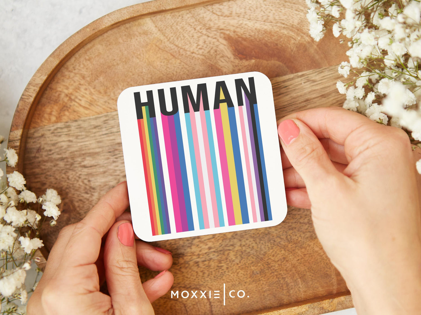 HUMAN Inclusive Ally LGBTQ Motivational Magnet | Inspirational Gift - Moxxie Co.