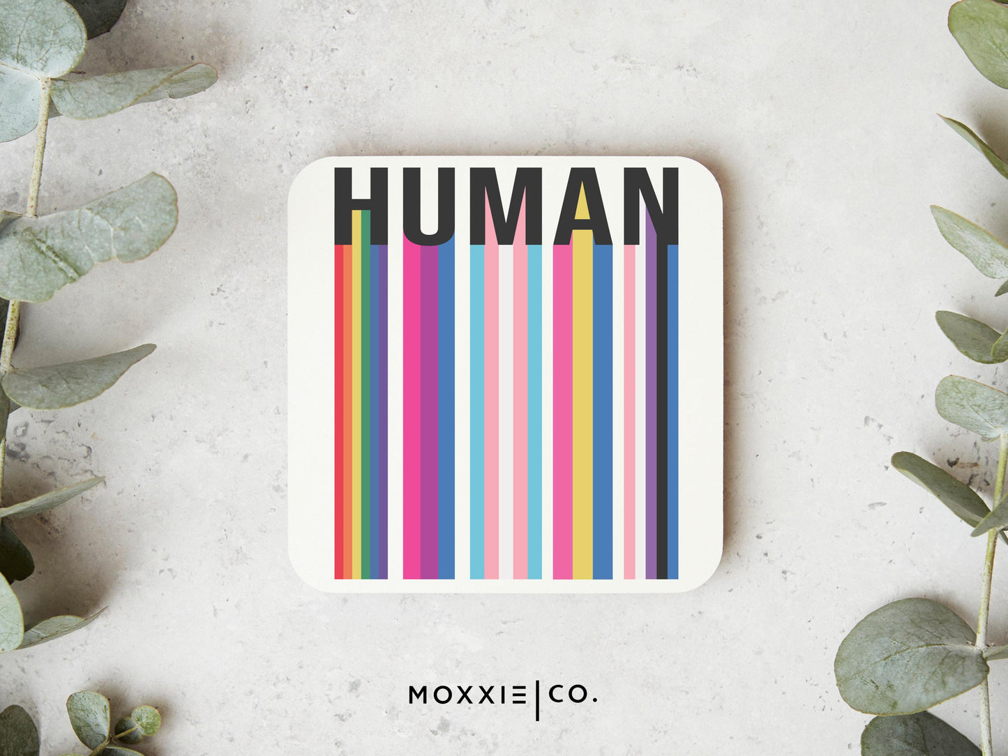 HUMAN Inclusive Ally LGBTQ Motivational Magnet | Inspirational Gift - Moxxie Co.