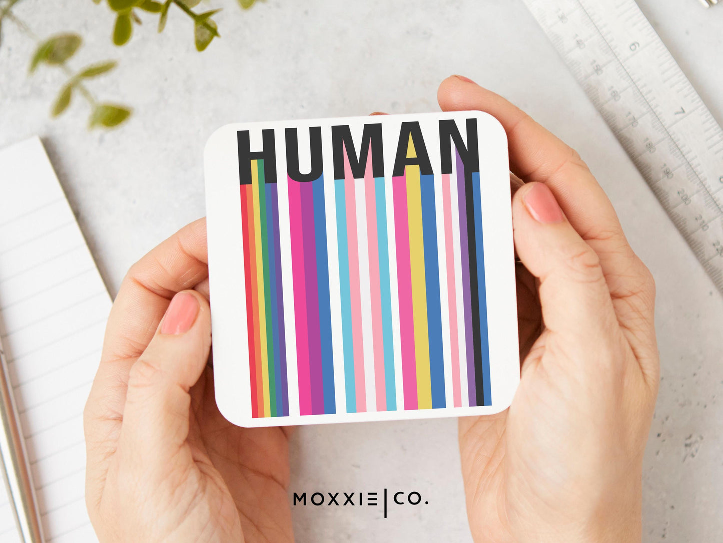 HUMAN Inclusive Ally LGBTQ Motivational Magnet | Inspirational Gift - Moxxie Co.