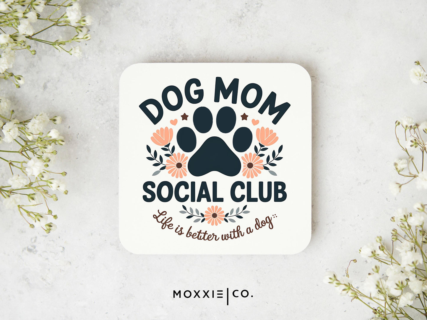 Dog Mom Social Club Funny Humor Motivational Magnet | Inspirational Gift - Moxxie Co.