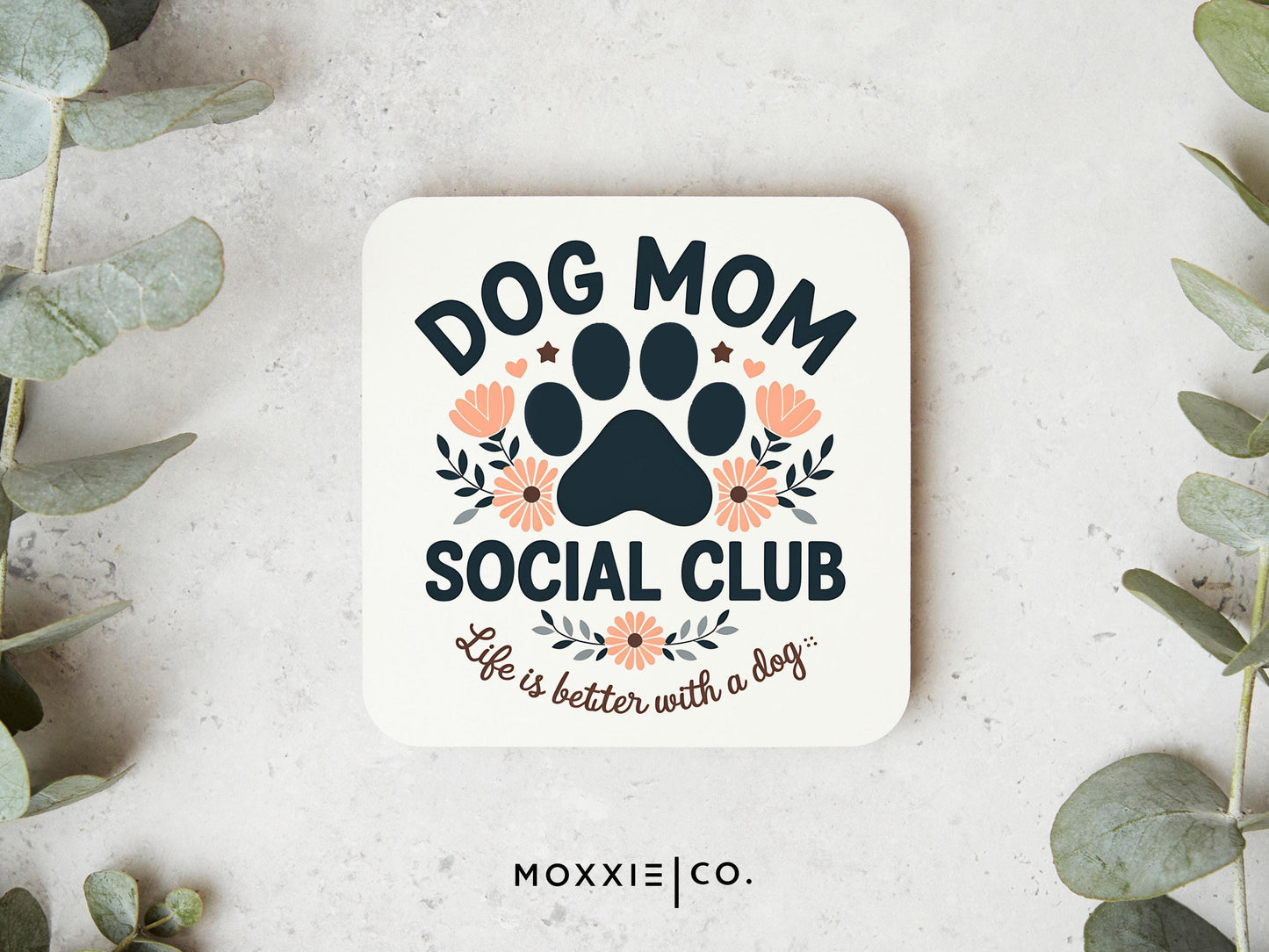 Dog Mom Social Club Funny Humor Motivational Magnet | Inspirational Gift - Moxxie Co.