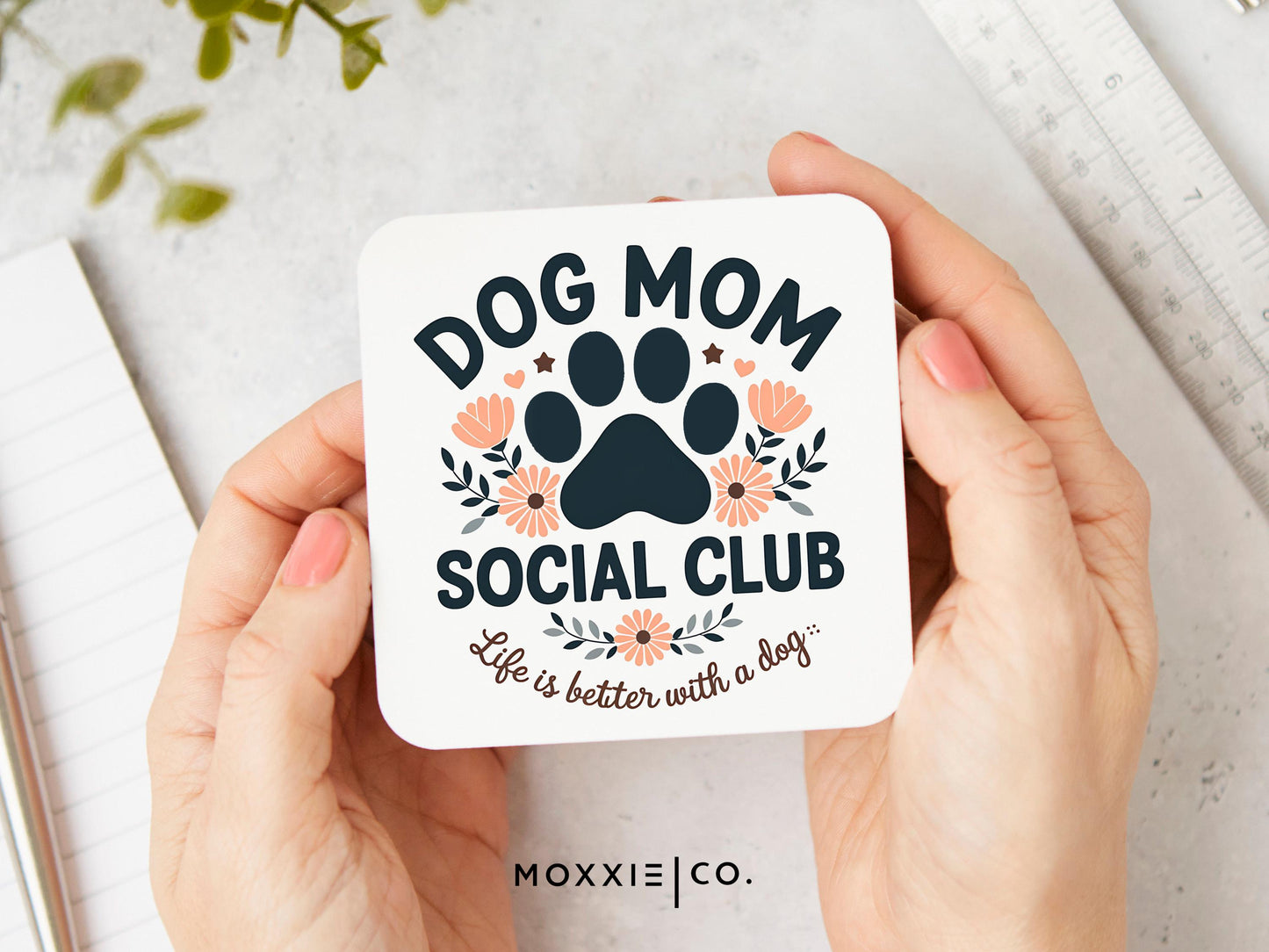 Dog Mom Social Club Funny Humor Motivational Magnet | Inspirational Gift - Moxxie Co.