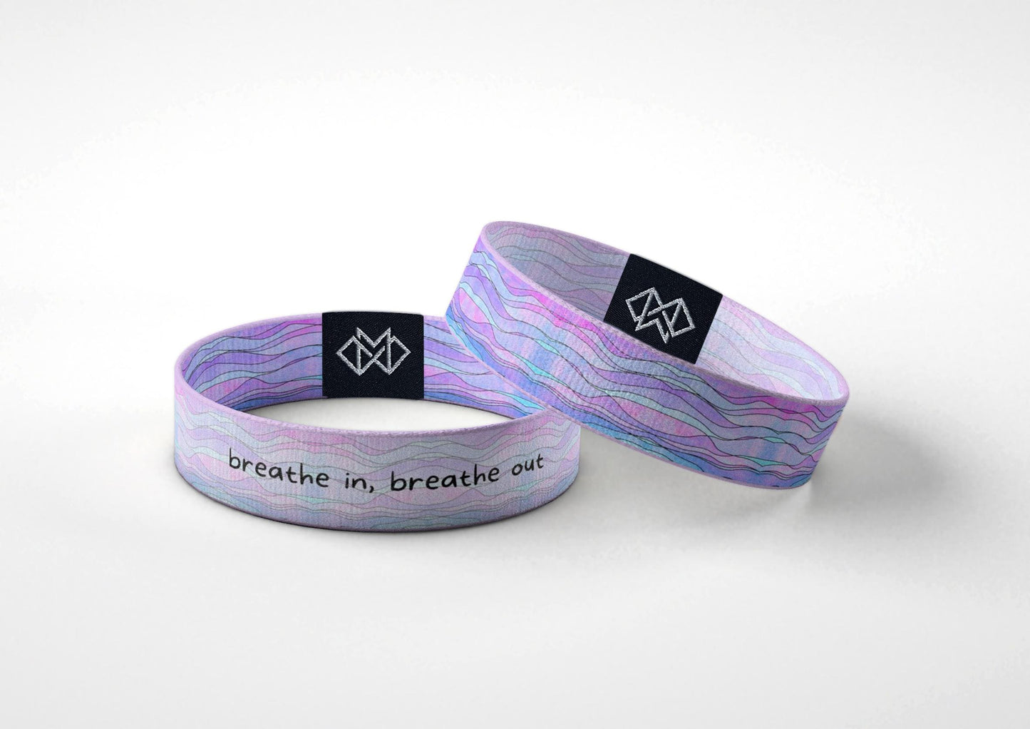 Breathe In Breathe Out Wristband  Reversible Pastel Motivational Bracelet | Calming Gift for Anxiety, Yoga, and Mindfulness