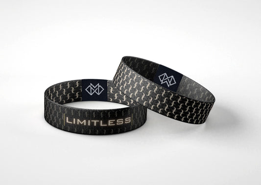 LIMITLESS Wristband  Reversible Motivational Bracelet for Men & Women | Bold Black Affirmation Gift for Confidence and Mental Strength