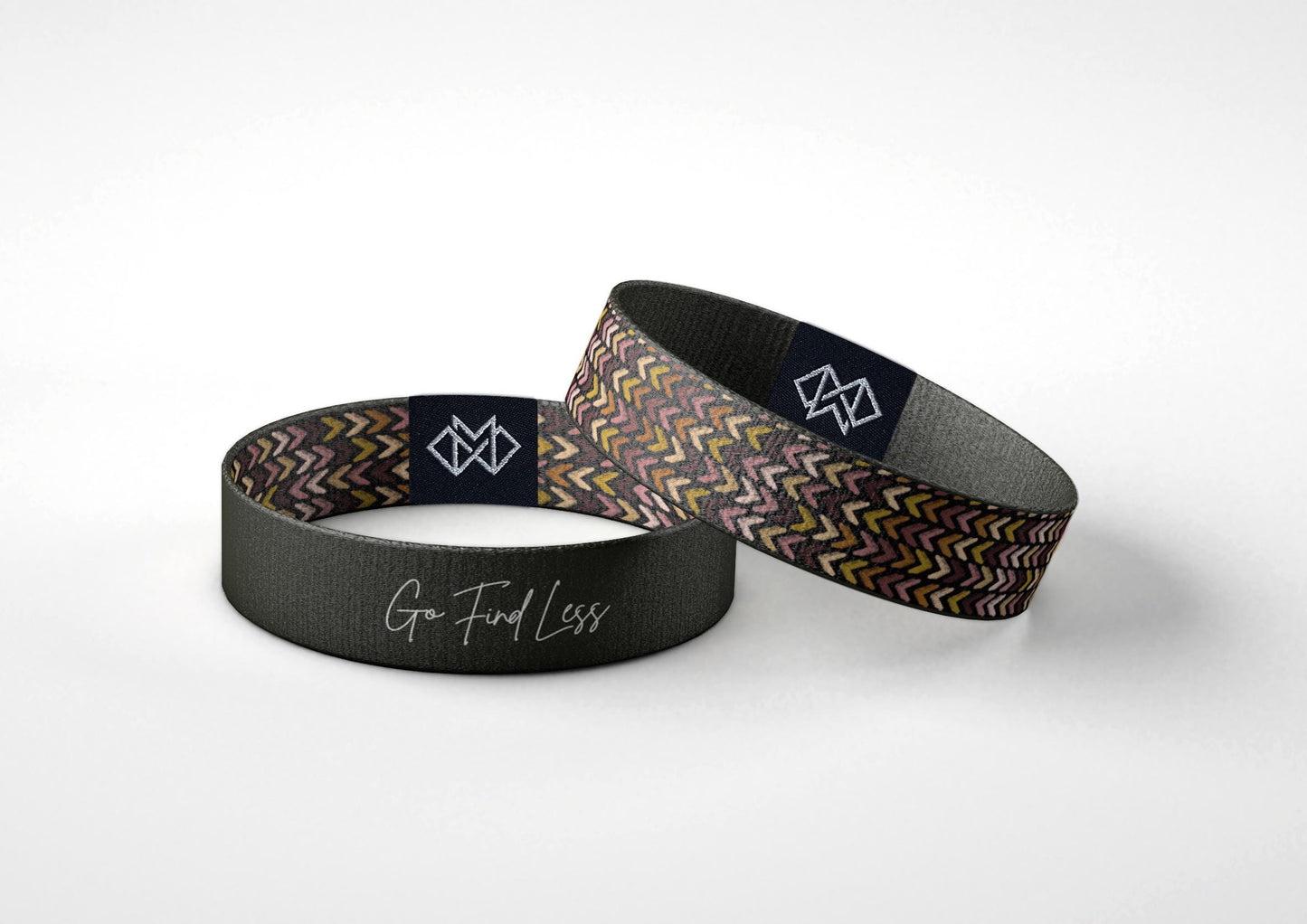 Go Find Less Bracelet  Reversible Patterned Adventure Wristband | Wanderlust Inspired Gift | Motivational Quote Jewelry