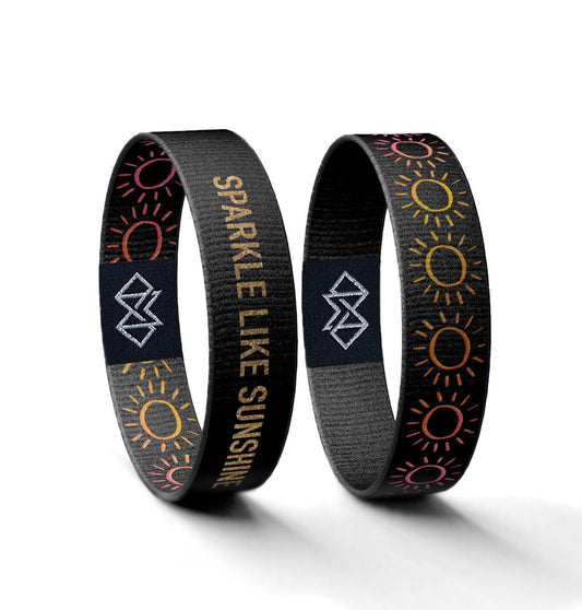 Sparkle Like Sunshine Bracelet  Reversible Motivational Wristband | Positivity Gift for Women or Teens | Colorful Sun Design