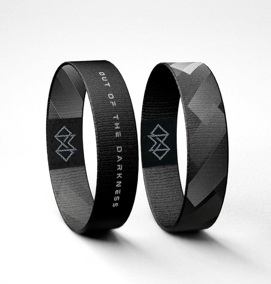 Out of the Darkness Bracelet  Reversible Black Mental Health Jewelry | Depression Awareness Gift | Motivational Band for Men or Women