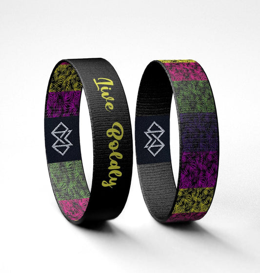 Live Boldly Bracelet  Reversible Colorful Motivational Wristband | Courage & Confidence Gift | Bold Pattern Empowerment Jewelry