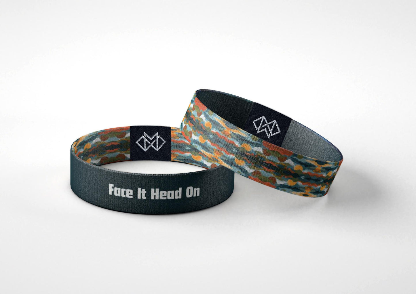 Face It Head On Motivational Wristband | Reversible Inspirational Bracelet | Mental Health Awareness Jewelry Gift for Him or Her