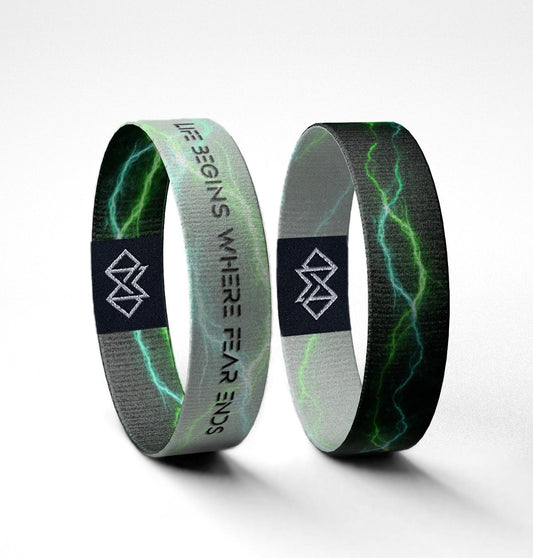 Life Begins Where Fear Ends Motivational Wristband | Reversible Inspirational Bracelet | Mental Health Awareness Jewelry Gift by MoxxieBands