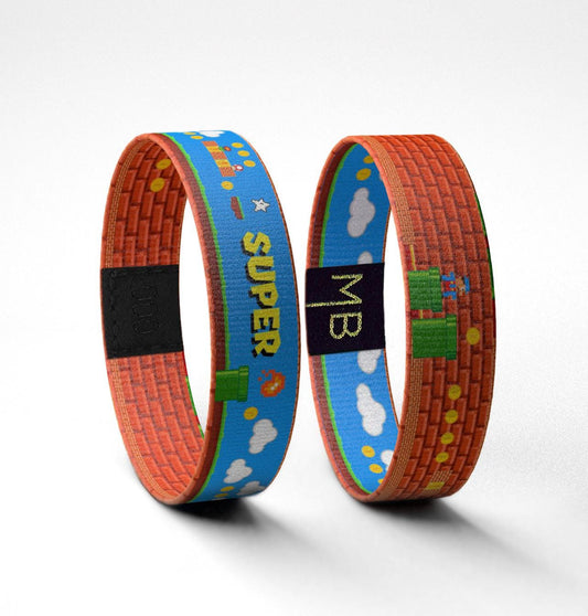 SUPER Gamer Wristband  Reversible Retro-Inspired Video Game Bracelet | Motivational Gift for Gamers, Kids & Nostalgic 90s Fans