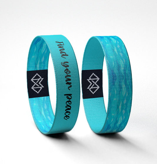 Find Your Peace Motivational Wristband  Reversible Ocean-Inspired Mental Health Bracelet | Inspirational Gift for Calm & Clarity