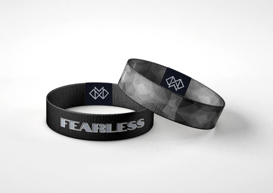 FEARLESS Wristband  Reversible Black Motivational Bracelet | Bold Confidence Gift for Men, Women & Teens | Mental Strength Reminder