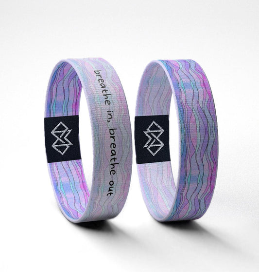 Breathe In Breathe Out Wristband  Reversible Pastel Motivational Bracelet | Calming Gift for Anxiety, Yoga, and Mindfulness