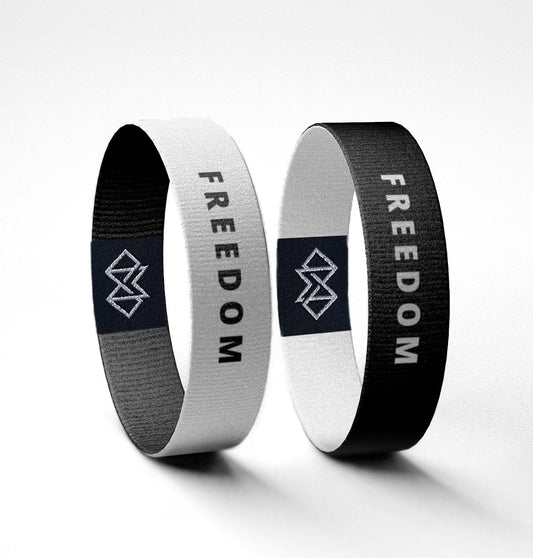 Freedom Motivational Wristband | Reversible Black & White Inspirational Bracelet | Mental Health Awareness Gift Freedom Bracelet