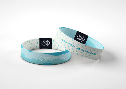 God is Greater Than the Highs & Lows Wristband Reversible Christian Motivational Bracelet | Faith-Based Mental Health Awareness Jewelry Gift