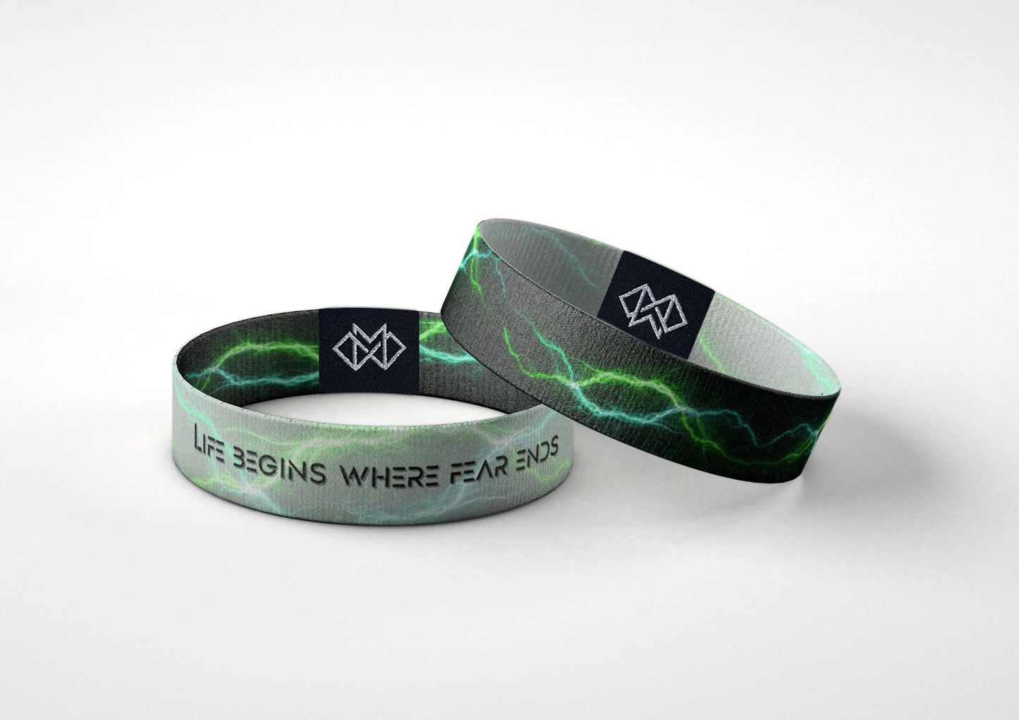 Life Begins Where Fear Ends Motivational Wristband | Reversible Inspirational Bracelet | Mental Health Awareness Jewelry Gift by MoxxieBands