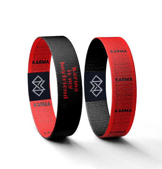 Karma Is My Boyfriend Wristband | Reversible Motivational Bracelet | Inspirational Jewelry Gift Supporting Mental Health Awareness
