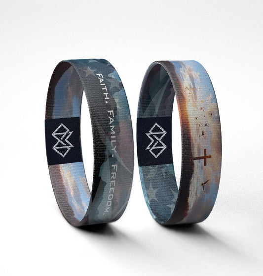 Faith Family Freedom Wristband | Reversible Christian Motivational Bracelet | Patriotic Inspirational Jewelry Gift